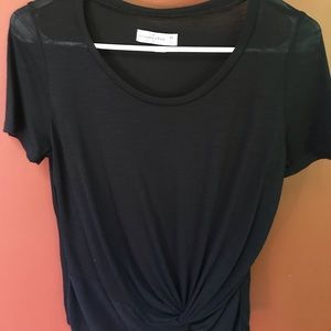 Girls Black Abercrombie Tee with Tie